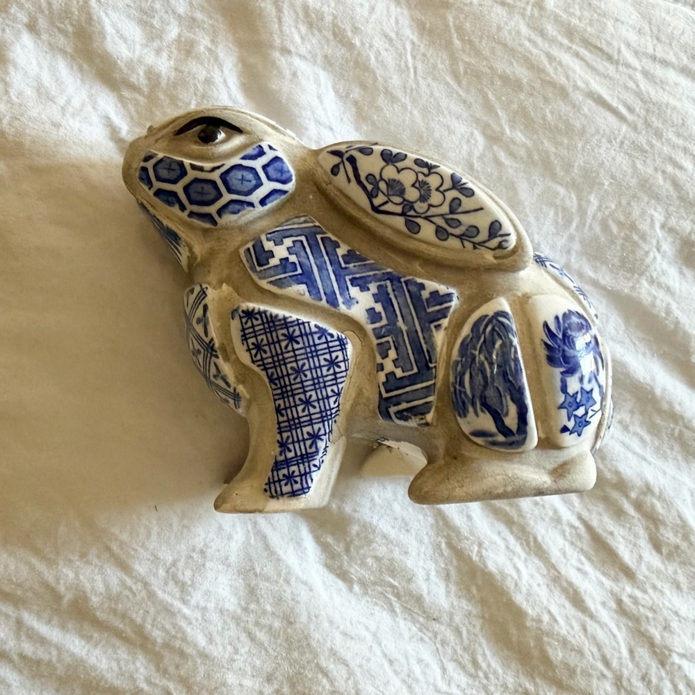 Vintage Nancy Lopez 1980 Mosaic Ceramic Rabbit Candle Holder - Picture 3 of 6